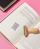 tuus ex libris bookplate personalised stamp geometric collection art deco