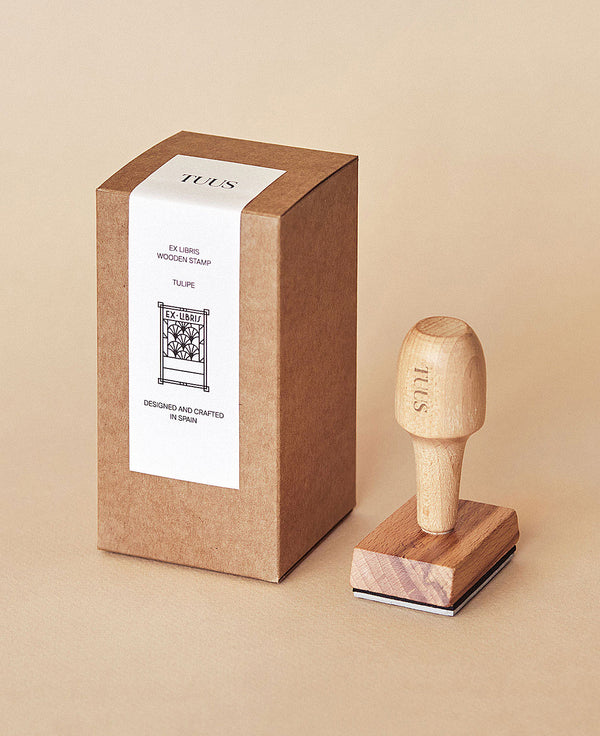 tuus ex libris bookplate personalised stamp geometric collection art deco